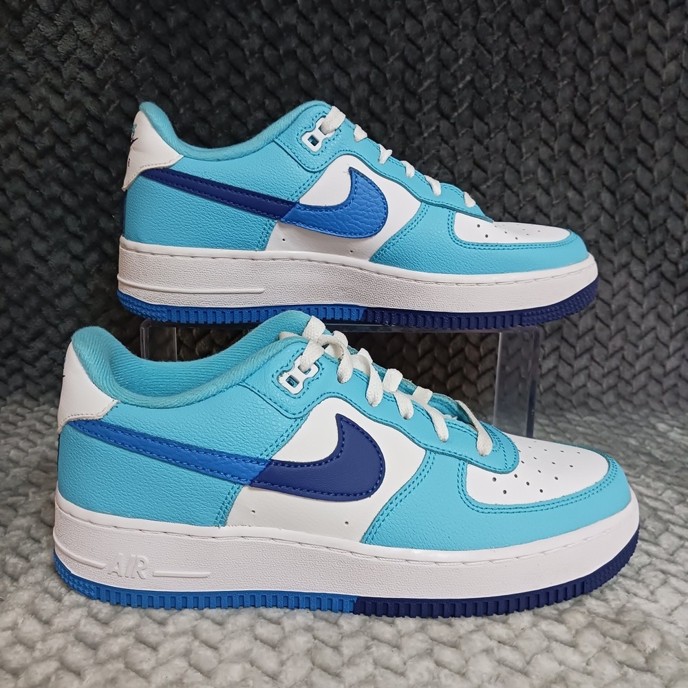 Nike Air Force 1 Low LV8 2 Light Photo Blue Deep Royal GS Sneakers Shoes Sz 6.5Y